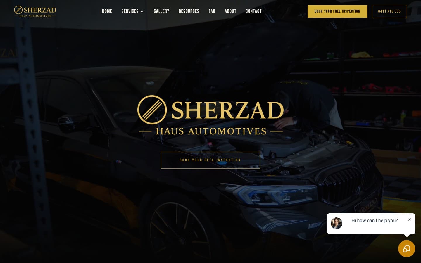 Sherzad Haus website hero screenshot